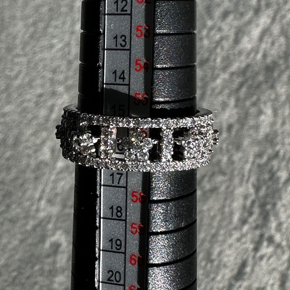 NEW Dazzling CZ Star Ring 18K White Gold (silver-tone) Celestial Cosmic Sz 7.75 - Picture 7 of 11